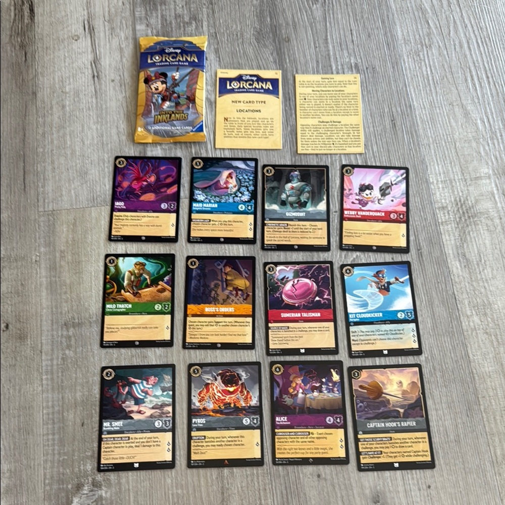 Disney Lorcana into the inklands game cards